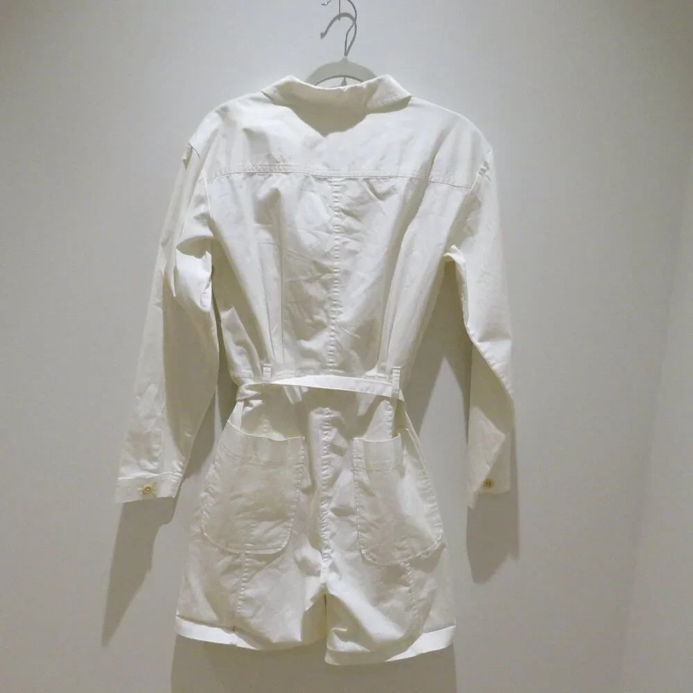 ALEX MILL Expedition Romper Jumpsuit in White Ecru Minimalist Quiet Luxury Sz S - Picture 11 of 15
